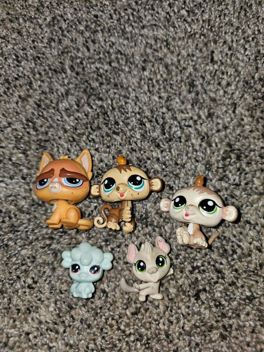 Littlest Pet Shop Lot Of 5 Monkey Cat Mouse Figures